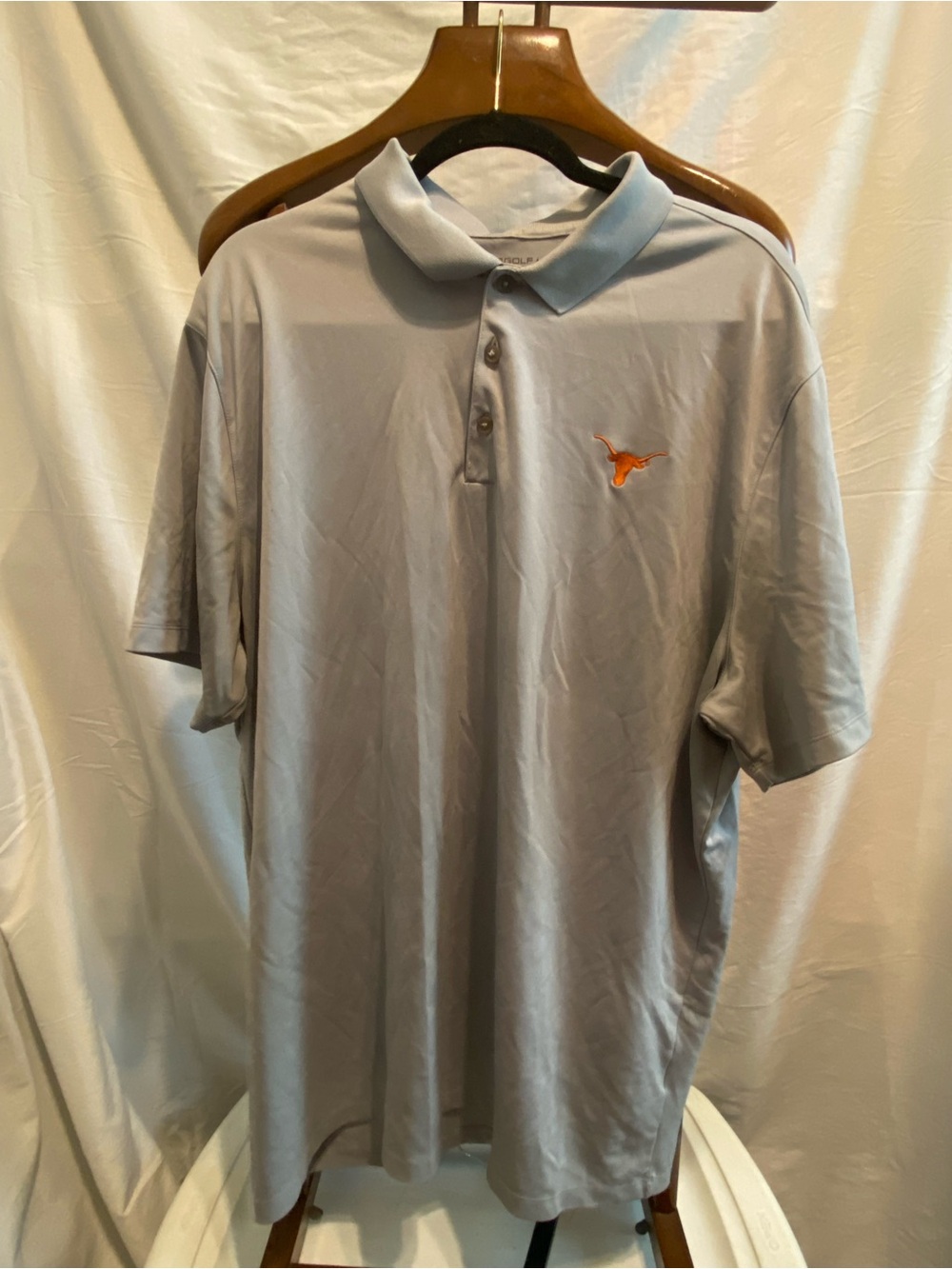 Nike Light Gray Polo with Orange Longhorn Logo